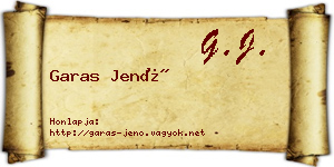 Garas Jenő névjegykártya